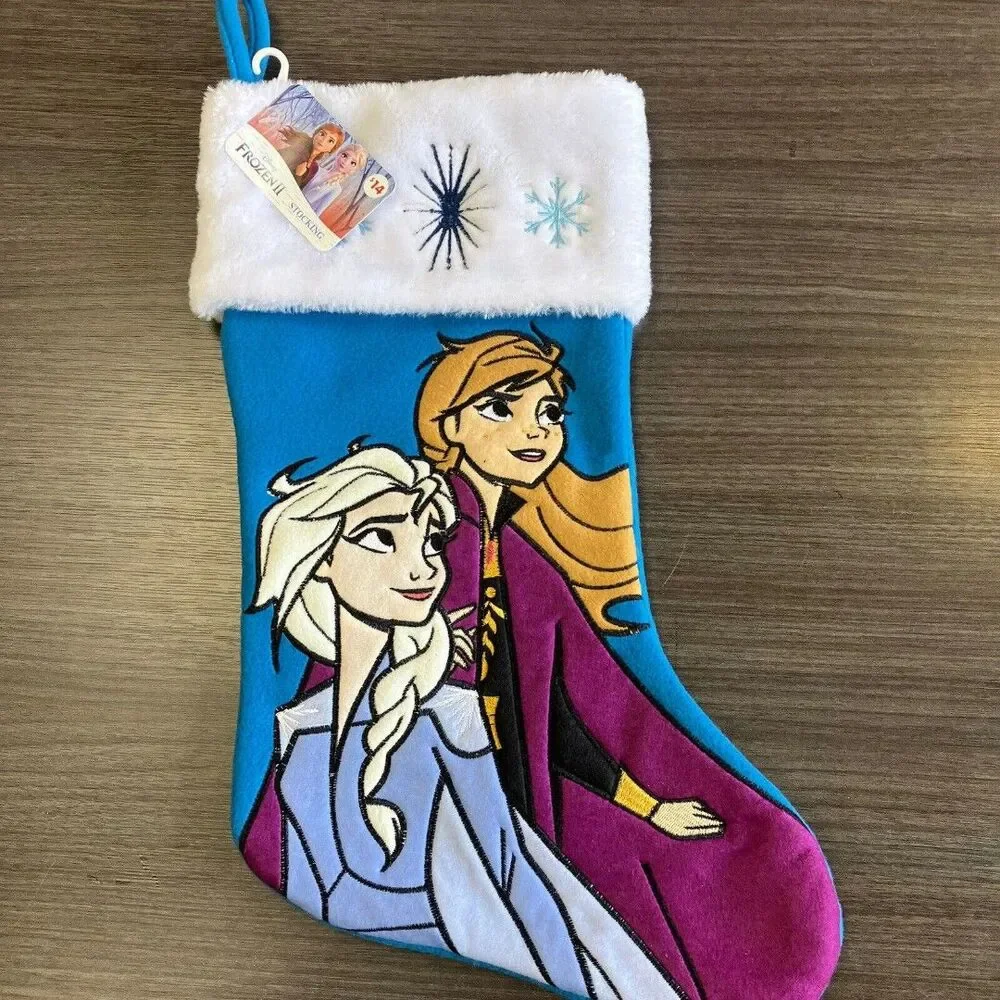 New Disney Frozen II 2 Elsa Anna Christmas Stocking Blue 17